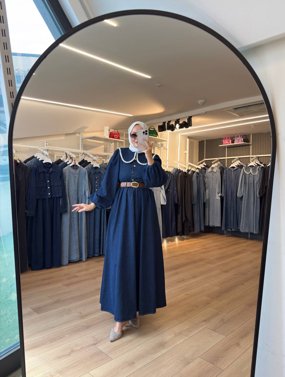 Denim dress avec ceinture